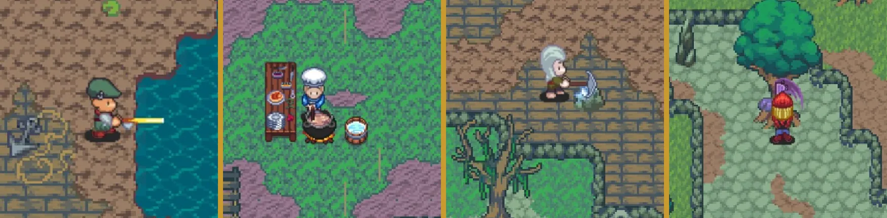 Fishing, cooking, mining and woodcutting in Breath of Estova