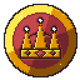 King tier badge, a jeweled crown